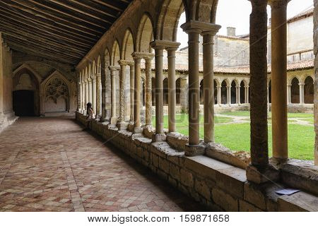 Medieval French Cloisters at the Collegiale church of Saint Emilion, France