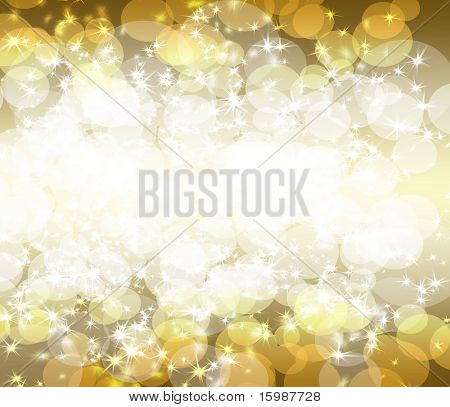 paillettes d'or sur fond jaune foncé