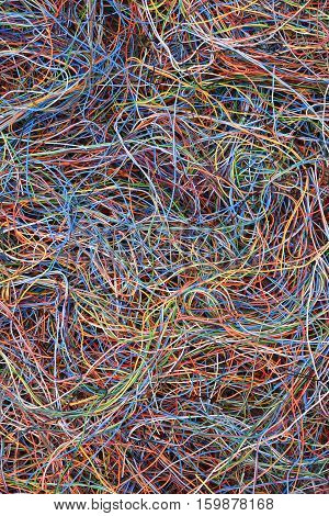 Electrical colorful cable and wire as background