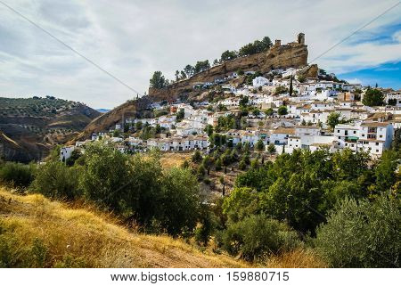 Beautiful Cityscape With Castle On  Hill In Montefrio, Spain
