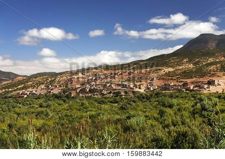Moroccan village in the High Atlas mountains, Morocco, Africa