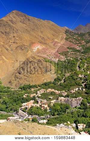 Moroccan village in the High Atlas mountains, Morocco, Africa
