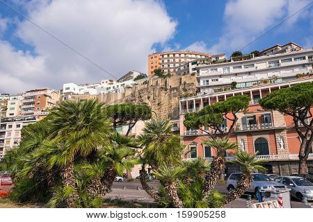Street view of italian architecture in Naples the capital city of Campania region in Italy