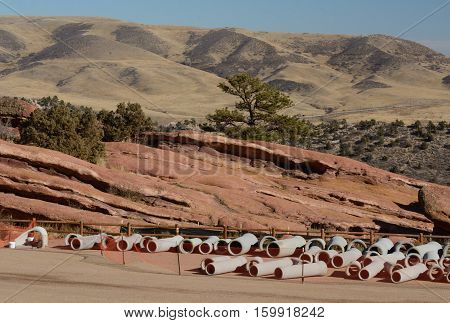 Red Rocks Park Colorado: destruction and urbanization of wilderness area b7 construction