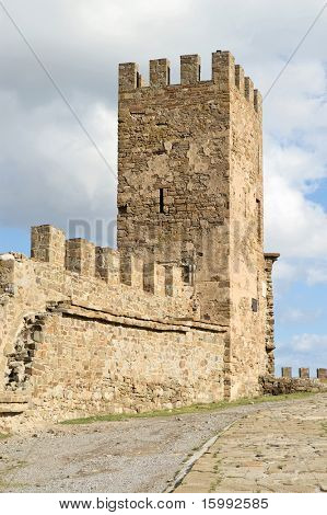 Turm in Genuas Festung in Sudak Krim