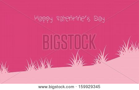 Happy valentine day with grass backrgounds vector art