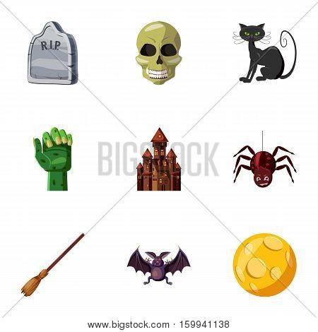 Terrible holiday icons set. Cartoon illustration of 9 terrible holiday vector icons for web