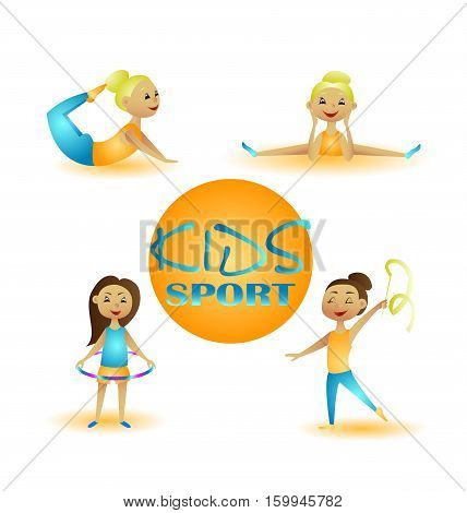 Gymnastics girl. Vector illustration sport kids sports girls