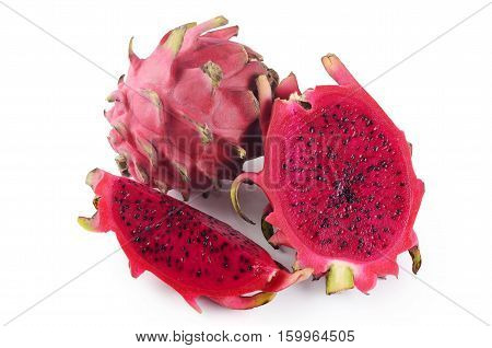 Dragon Fruit Or Pitaya Isolated On White Background