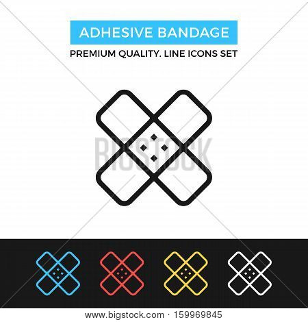 Vector adhesive bandage icon. Sticking plaster. Premium quality graphic design. Modern signs, outline symbols collection, simple thin line icons set for websites, web design, mobile app, infographics