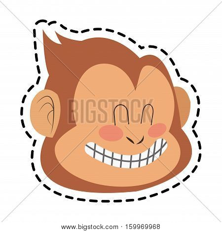 Monkey cartoon icon. Animal wildlife aple and wild theme. Isolated design. Vector illustration
