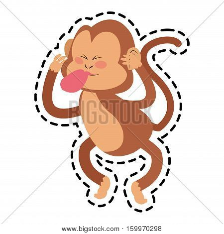Monkey cartoon icon. Animal wildlife aple and wild theme. Isolated design. Vector illustration