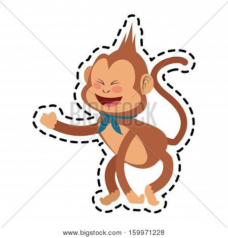 Monkey cartoon icon. Animal wildlife aple and wild theme. Isolated design. Vector illustration