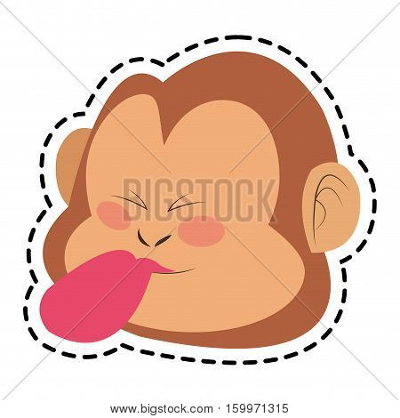 Monkey cartoon icon. Animal wildlife aple and wild theme. Isolated design. Vector illustration