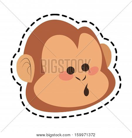 Monkey cartoon icon. Animal wildlife aple and wild theme. Isolated design. Vector illustration
