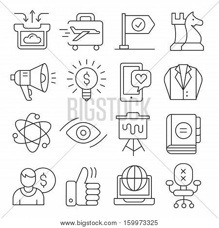 vector set lines icons pack collection lineart