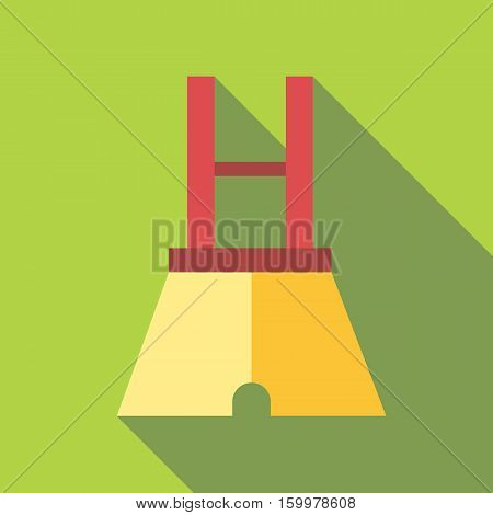 Pants with suspenders icon. Flat illustration of pants with suspenders vector icon for web