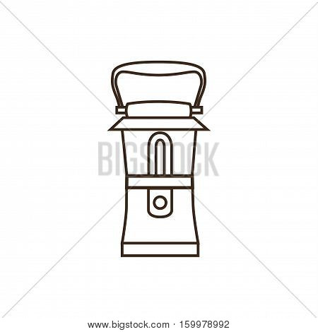 Camping lamp icon isalated on wight background. Outline style vector icon of camping lamp.