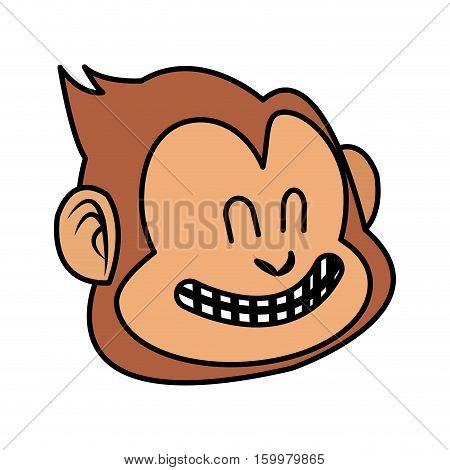 Monkey cartoon icon. Animal wildlife aple and wild theme. Isolated design. Vector illustration