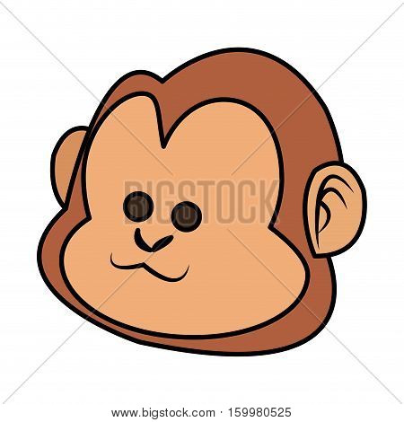 Monkey cartoon icon. Animal wildlife aple and wild theme. Isolated design. Vector illustration