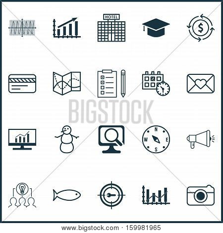 Set Of 20 Universal Editable Icons. Can Be Used For Web, Mobile And App Design. Includes Elements Such As Celebration Letter, Cosinus Diagram, Graduation And More.