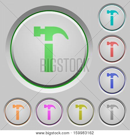 Hammer color icons on sunk push buttons