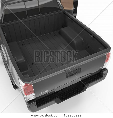Pickup Truck Bed. Empty and clear. 3D illustration