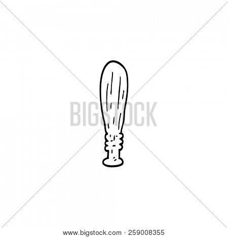 line drawing cartoon wooden truncheon