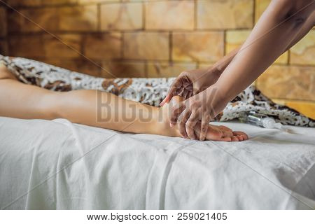 Total Relaxation. Beautiful Young Wwoman Get Balinese Or Thai Massage