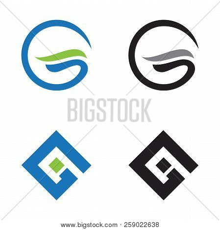 Set Abstract Letter G Design Vector Illustration Template. Creative Letter G On The White Background
