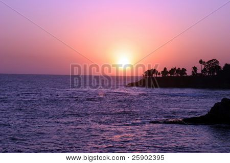 einzigartigen Sonnenuntergang in Laguna Beach Kalifornien