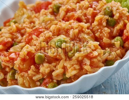 Thakkali Sadam - Spicy Tomato Rice,  South Indian Style Close Up