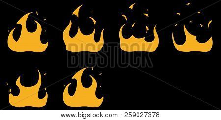 Sprite Sheets Fire Loop. Ready For Games Or Cartoon.