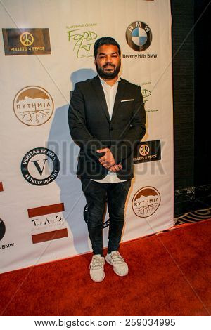 Adrian Dev arrives at the The Art Of Social Media EMMY Gifting Lounge at the Waldorf Astoria Hotel, Beverly Hills, CA on Sept. 15, 2018.