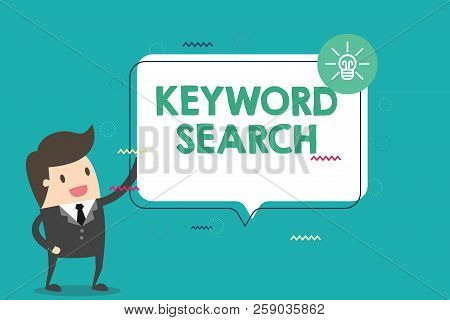 Handwriting Text Keyword Search. Concept Meaning Using Word Or Term To Look Correct Subject Associat