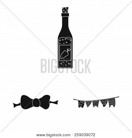 Vector Design Of Party And Birthday Logo. Set Of Party And Celebration Vector Icon For Stock.