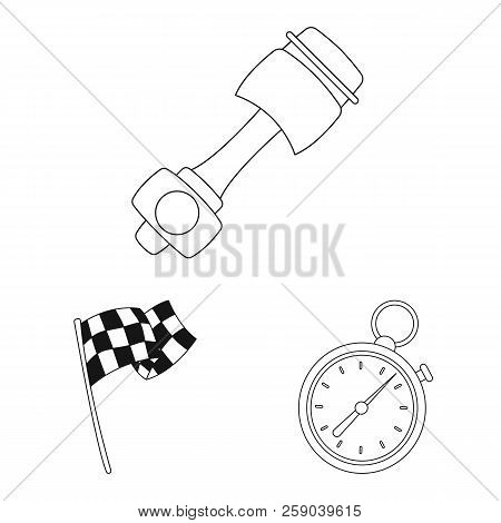Vector Design Of Car And Rally Icon. Collection Of Car And Race Stock Vector Illustration.