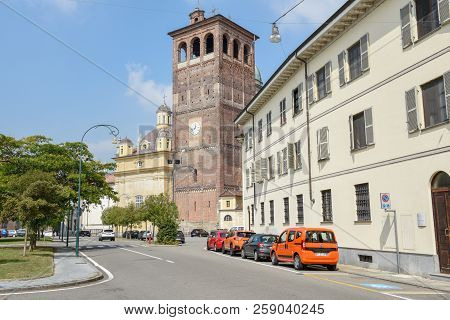 The Old Center Of Vercelli On Italy