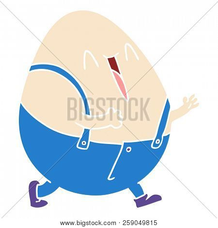 humpty dumpty flat color style cartoon egg man