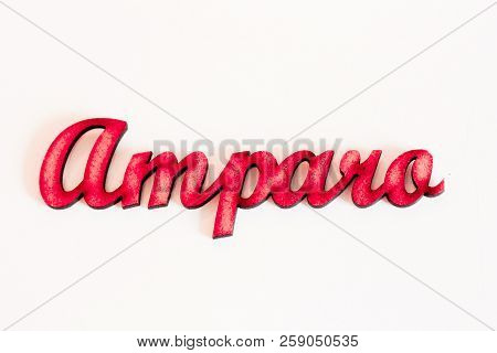 Name In Red Letters And White Background