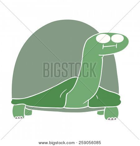 flat color style cartoon tortoise