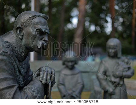 The Monument Of Jozef Pilsudski With His Two Daughters Located In Sulejowek In Poland, Designed And 
