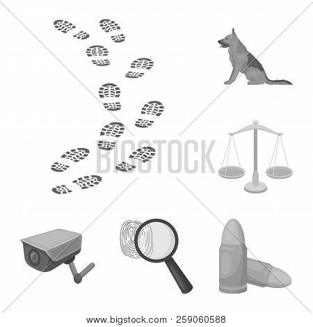Prison And The Criminalmonochrome Icons In Set Collection For Design.prison And Attributes Vector Sy