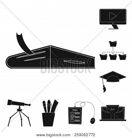 Vector Illustration Of Education And Learning Icon. Collection Of Education And School Vector Icon F