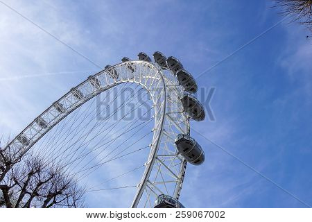 London, United Kingdom - May 6: Detail Of London Eye On May 6, 2011 In London, Uk. London Eye Is The