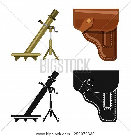 Vector Design Of Weapon And Gun Icon. Set Of Weapon And Army Vector Icon For Stock.