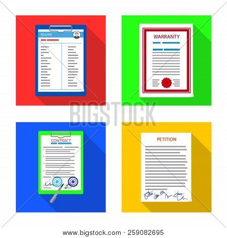 Vector Illustration Of Form And Document Logo. Set Of Form And Mark Vector Icon For Stock.