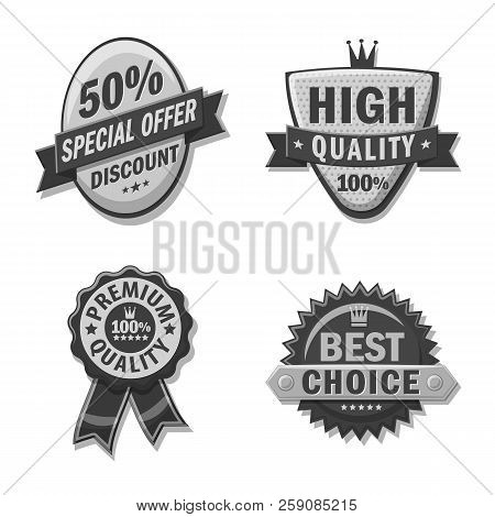 Vector Illustration Of Emblem And Badge Icon. Collection Of Emblem And Sticker Vector Icon For Stock