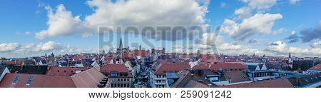 Panorama Nuremberg City Skyline Winter Bavaria Germany