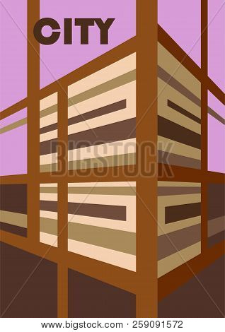 Abstract Background. Illustration Of The Building In Perspective View